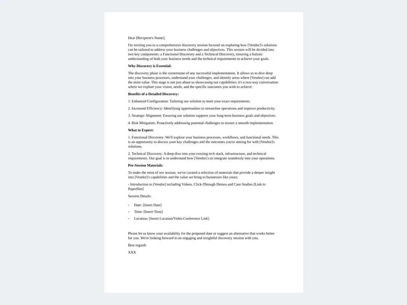 Preview of Discovery invite email